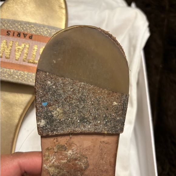 Dior Women's Sandals in Gold and Pink - Picture 4 of 8